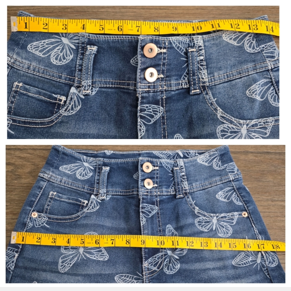 No Boundaries 🦋 Blue Denim Shorts, Size 11 Juniors' - Picture 8 of 11